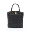 Chanel Tote Quilted Black Leather