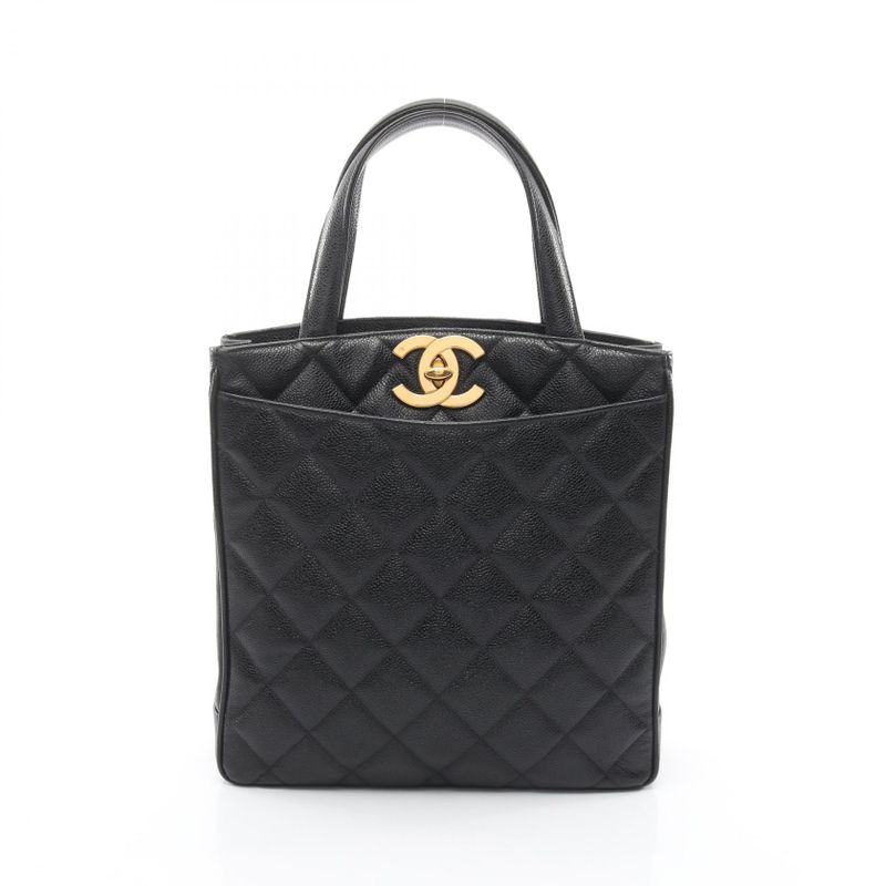 Chanel Tote Quilted Black Leather