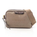 Prada Shoulder Bag Logo Jacquard Beige Brown Canvas Leather