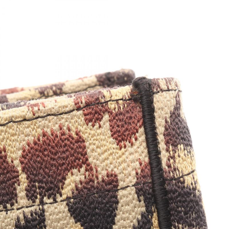 Dior Tote Book Beige Black Leopard Canvas