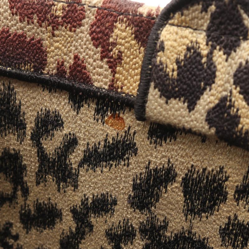 Dior Tote Book Beige Black Leopard Canvas