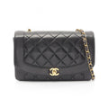 Chanel Shoulder Bag Quilted Diana Flap Black Lambskin
