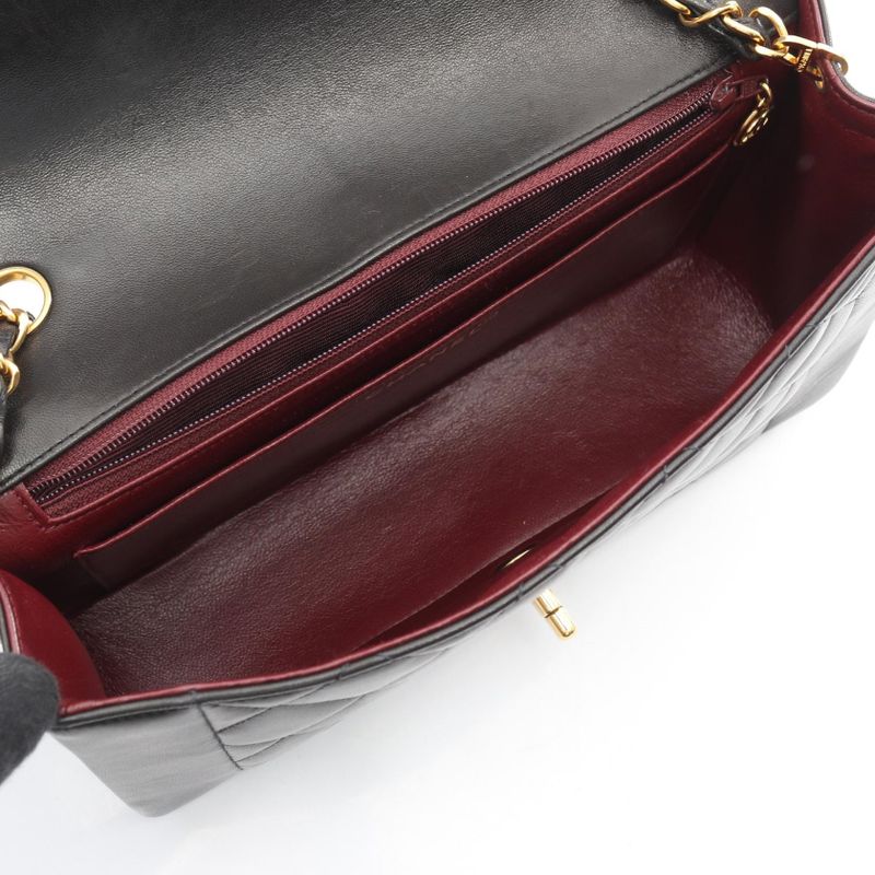 Chanel Shoulder Bag Quilted Diana Flap Black Lambskin
