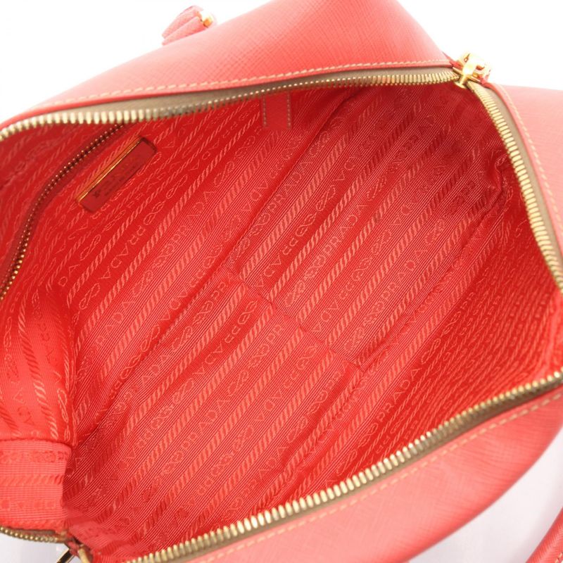 Prada Handbag Coral Orange Saffiano Leather Galleria