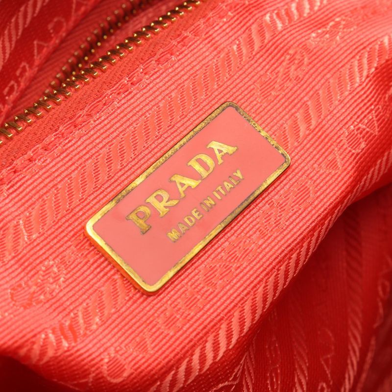 Prada Handbag Coral Orange Saffiano Leather Galleria