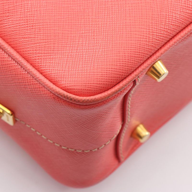 Prada Handbag Coral Orange Saffiano Leather Galleria