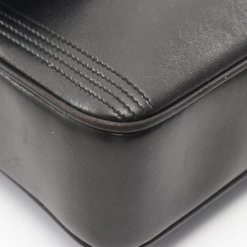 Chanel Shoulder Bag CC Logo Black Lambskin Fringe