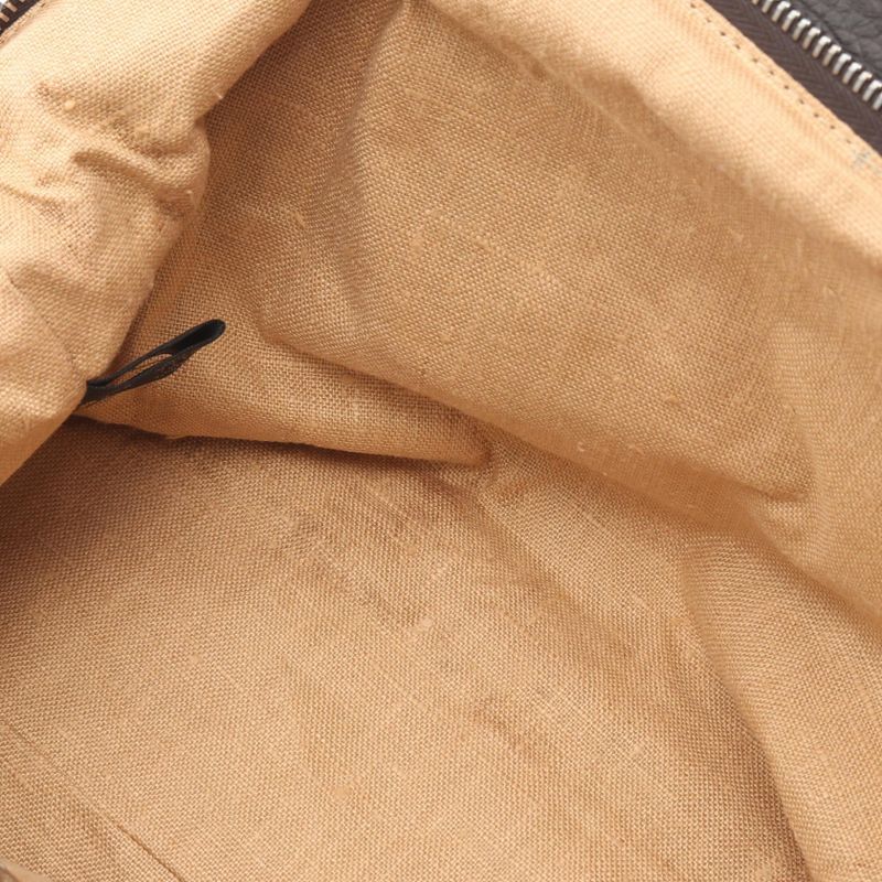 Fendi Handbag Zucca Black Brown Canvas Leather Mamma Roman