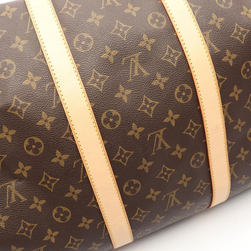 Louis Vuitton Boston Bag Keepall Bandouliere 55 Canvas Leather