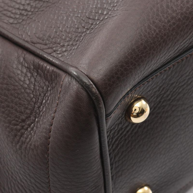 Loewe Tote Heritage Dark Brown Leather Large