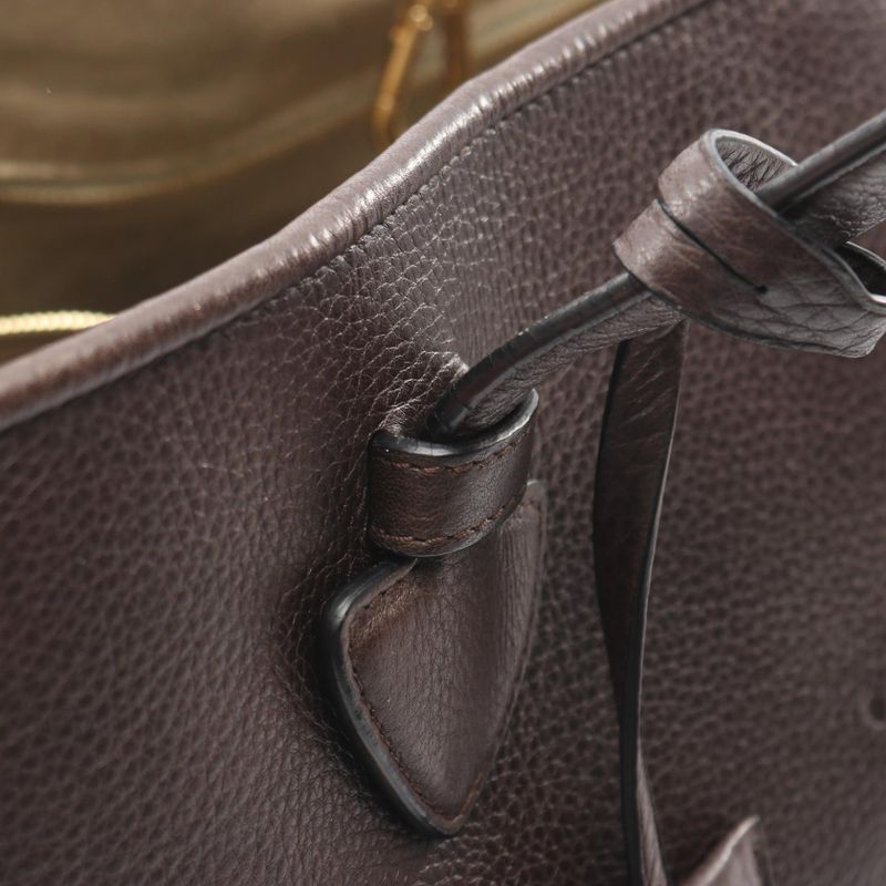 Loewe Tote Heritage Dark Brown Leather Large
