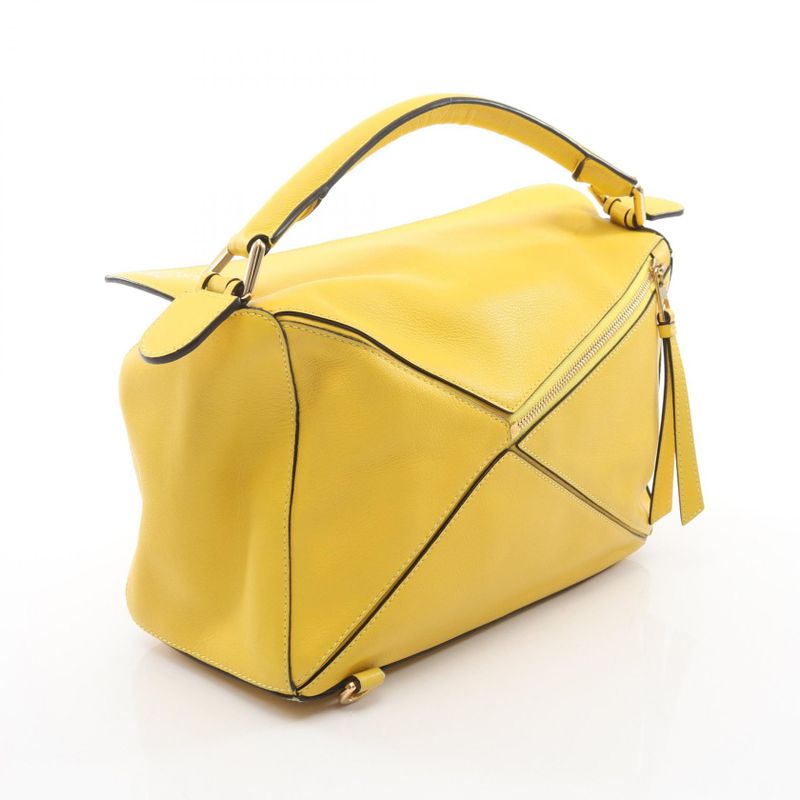Loewe Handbag Puzzle Bag Yellow Leather