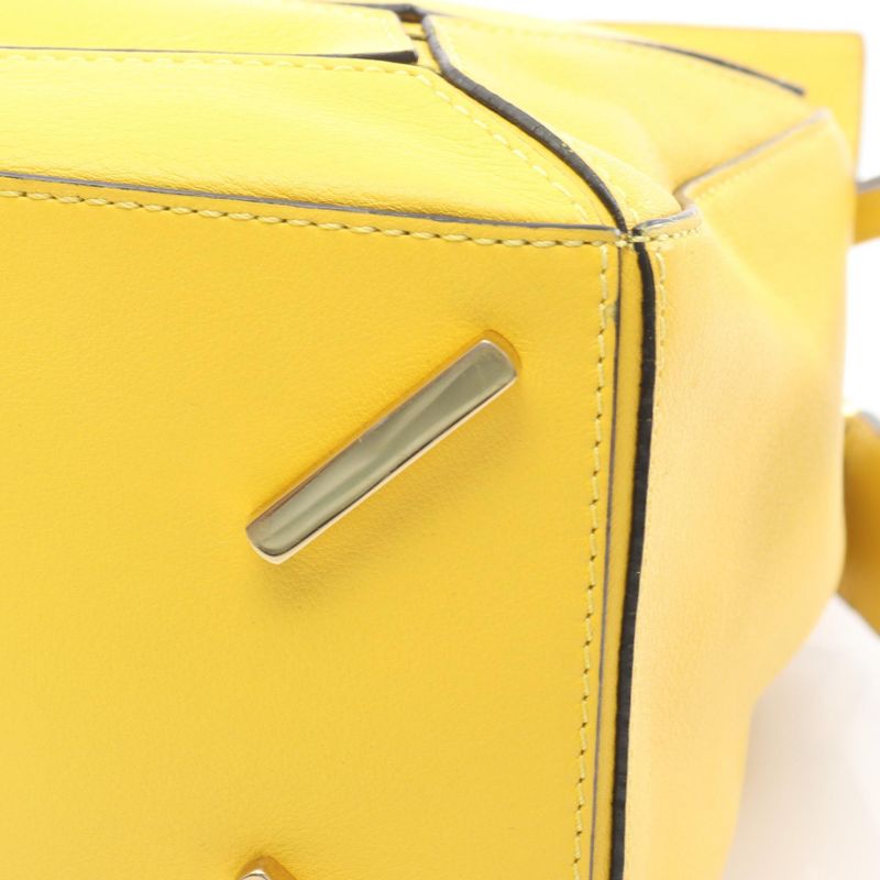 Loewe Handbag Puzzle Bag Yellow Leather