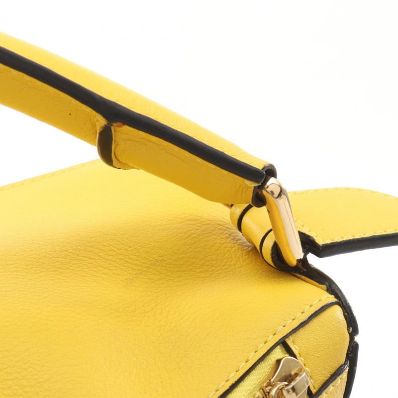 Loewe Handbag Puzzle Bag Yellow Leather