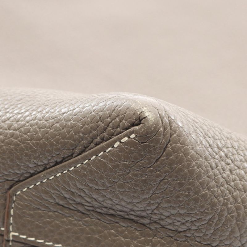 Hermes Tote Double Sens 45 Ethane Argil Leather Ethane Gray Beige