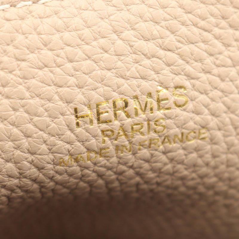 Hermes Tote Double Sens 45 Ethane Argil Leather Ethane Gray Beige