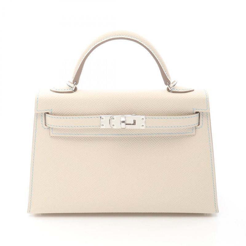 Hermes Handbag Mini Kelly 2 Cles Light Blue