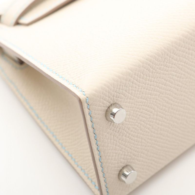 Hermes Handbag Mini Kelly 2 Cles Light Blue
