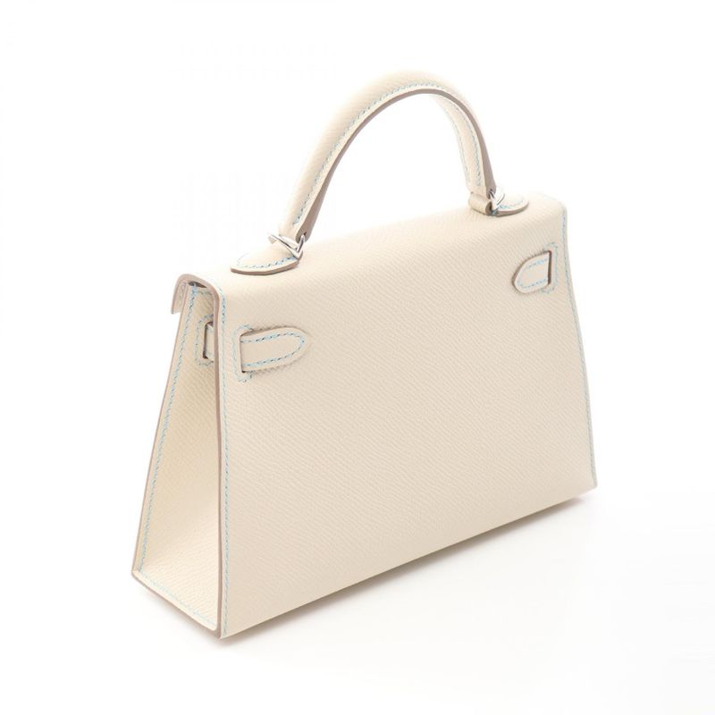 Hermes Handbag Mini Kelly 2 Cles Light Blue