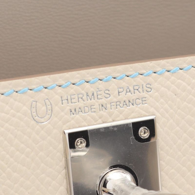 Hermes Handbag Mini Kelly 2 Cles Light Blue