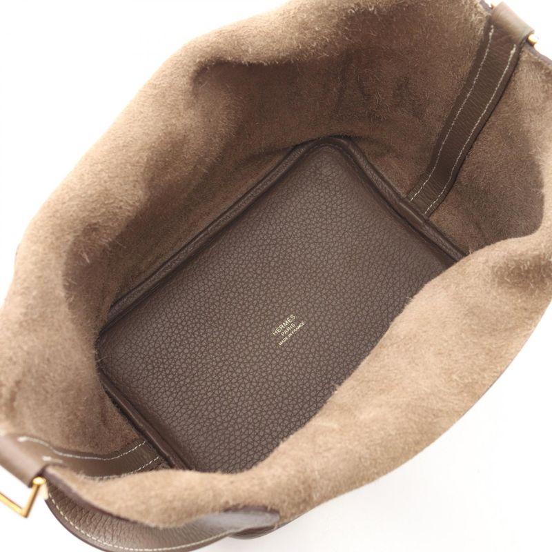 Hermes Handbag Picotin Lock PM Etoupe Leather Etoupe Gray
