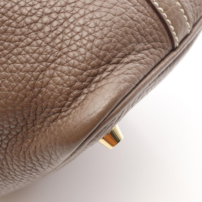 Hermes Handbag Picotin Lock PM Etoupe Leather Etoupe Gray