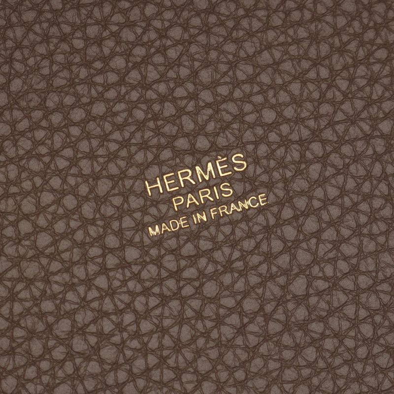 Hermes Handbag Picotin Lock PM Etoupe Leather Etoupe Gray
