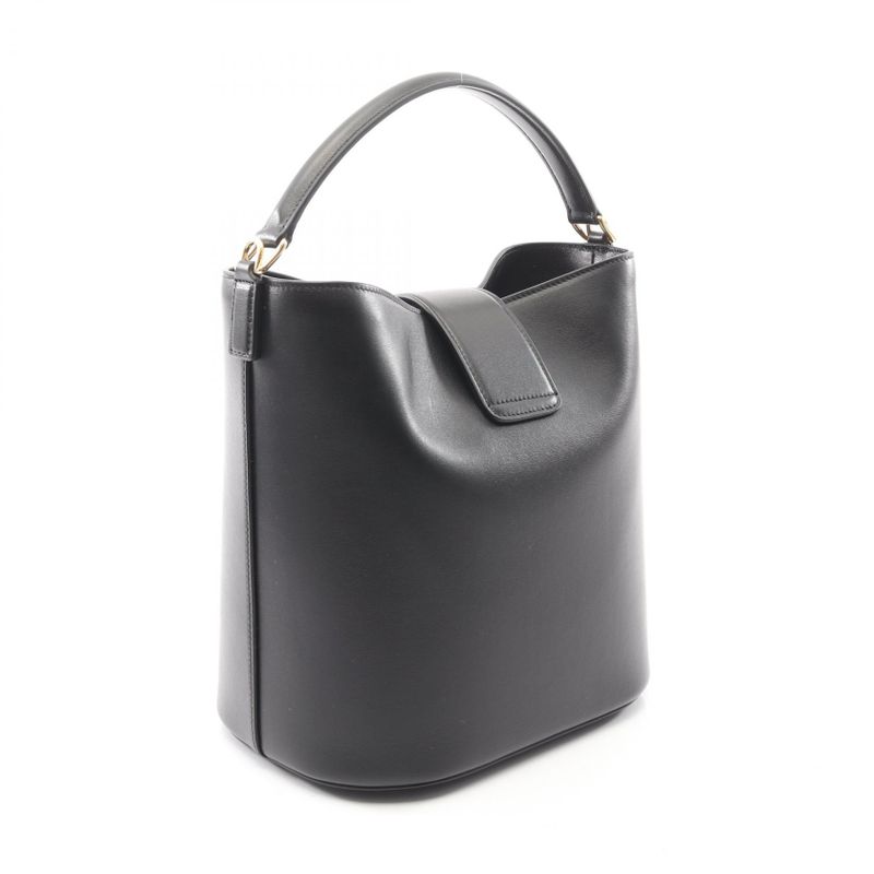 Celine Handbag Louis Bucket Black Leather