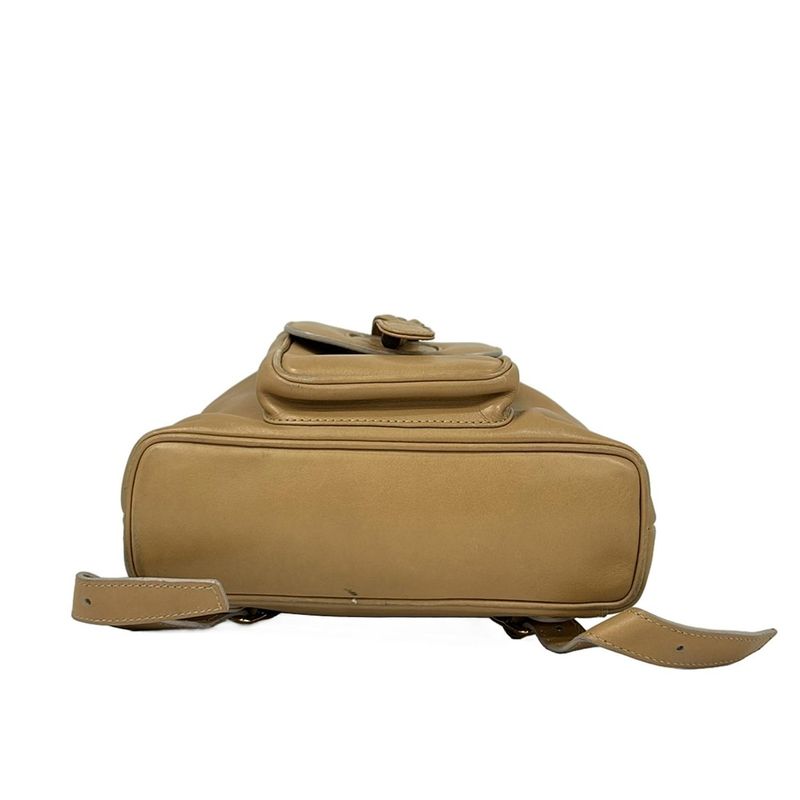 Gucci Backpack Bamboo Light Brown Drawstring Leather