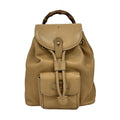 Gucci Backpack Bamboo Light Brown Drawstring Leather
