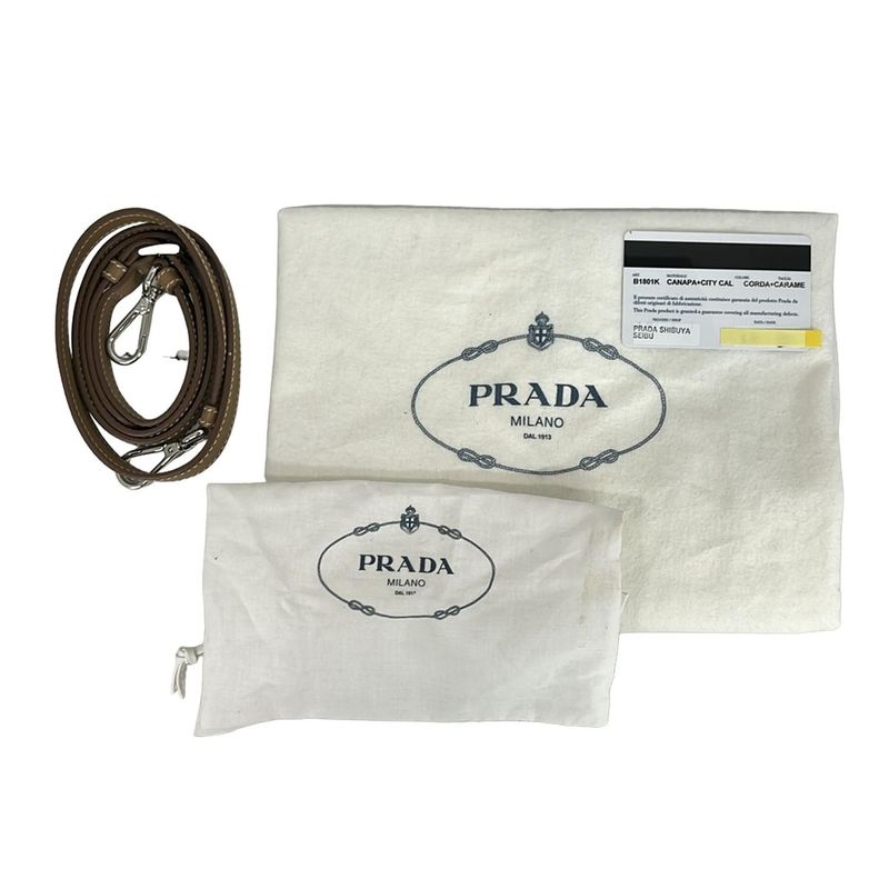 Prada Tote Canapa City Beige Leather