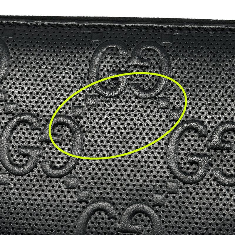 Gucci Wallet GG Emboss Zip Around Leather Black