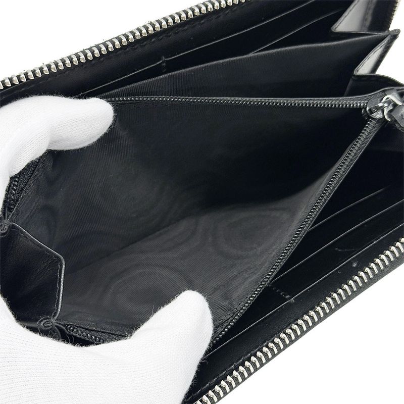 Gucci Wallet GG Emboss Zip Around Leather Black
