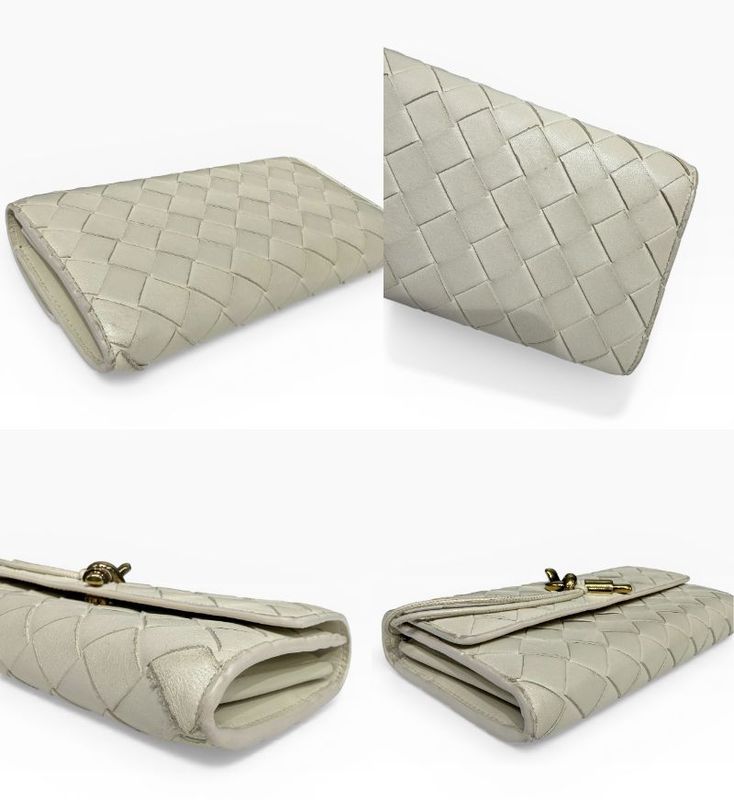 Bottega Veneta Andiamo Large Flap Wallet Bifold White Intre