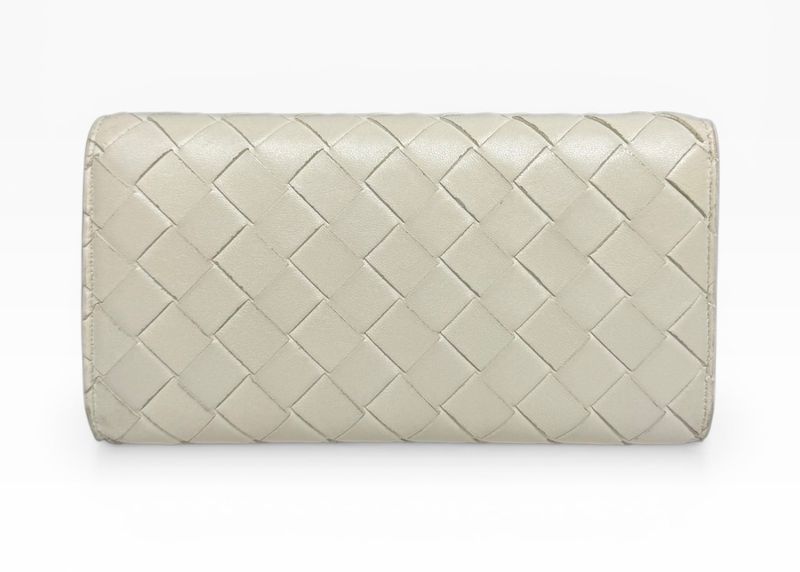 Bottega Veneta Andiamo Large Flap Wallet Bifold White Intre