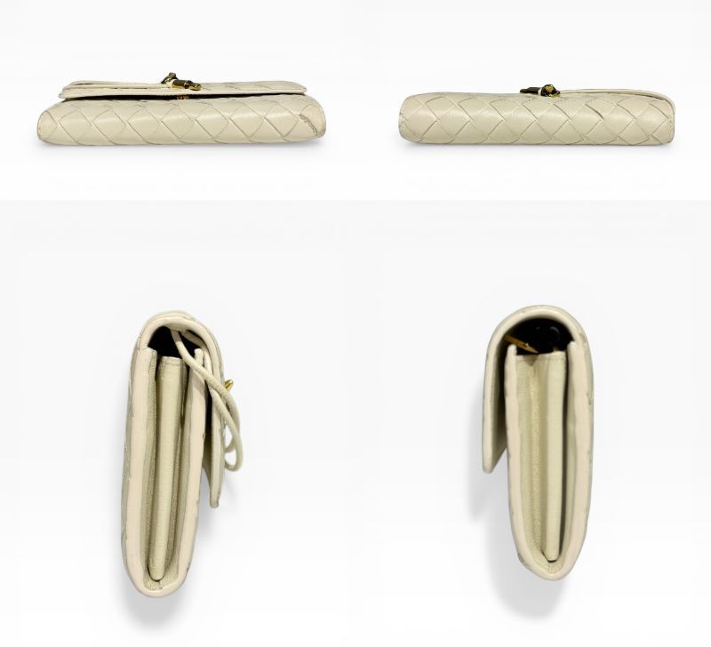 Bottega Veneta Andiamo Large Flap Wallet Bifold White Intre