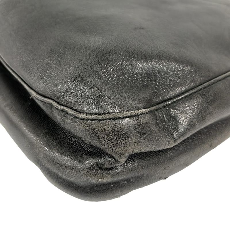 Prada Shoulder Bag Black Plastic Chain Leather