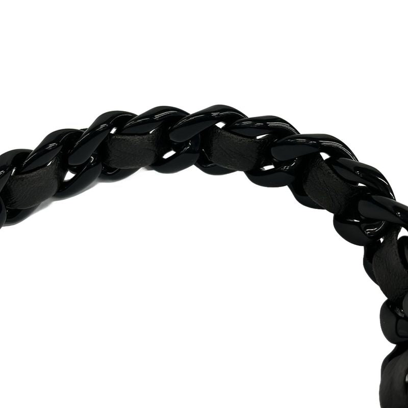 Prada Shoulder Bag Black Plastic Chain Leather