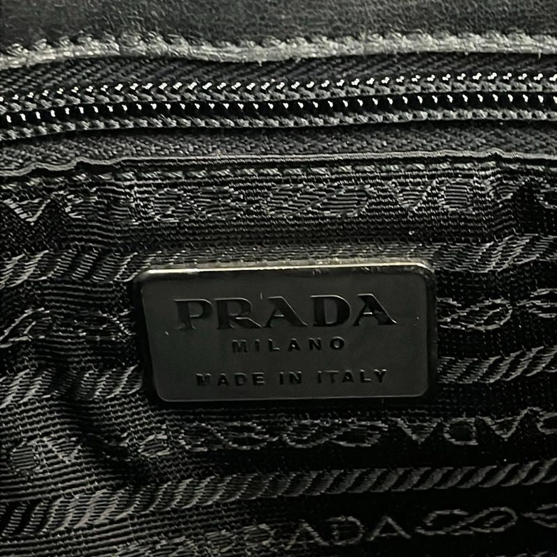 Prada Shoulder Bag Black Plastic Chain Leather