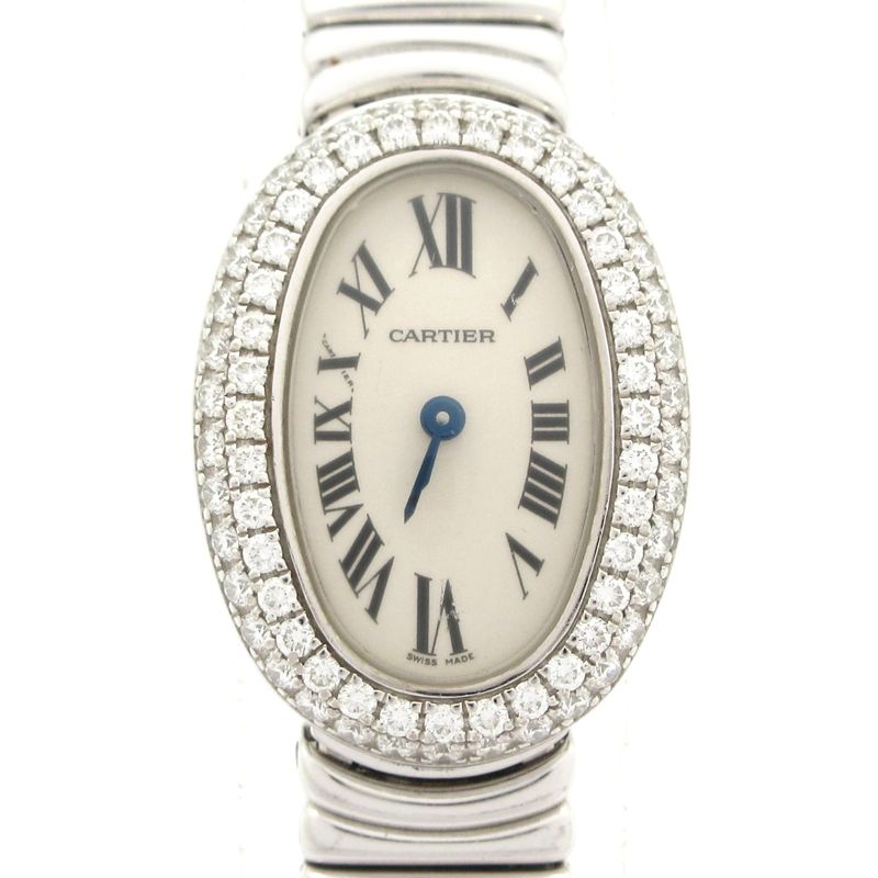 Cartier Watch Mini Venuere Gold Double Diamond Bezel Ivory
