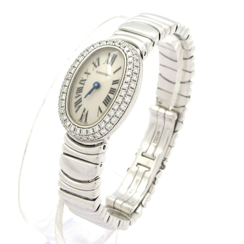 Cartier Watch Mini Venuere Gold Double Diamond Bezel Ivory