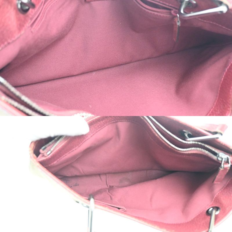 Gucci Shoulder Tote GG Canvas Red Beige Leather