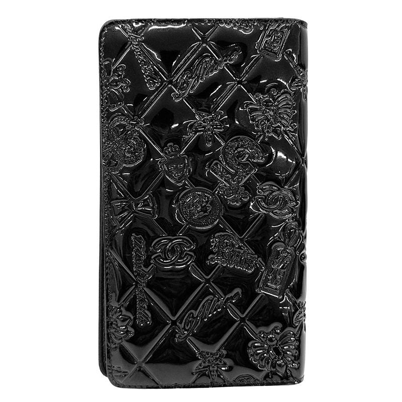 Chanel Wallet Icon Enamel Black Silver