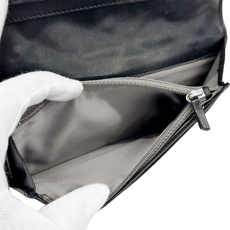 Chanel Wallet Icon Enamel Black Silver