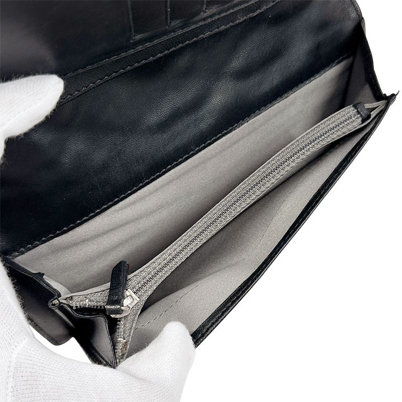 Chanel Wallet Icon Enamel Black Silver
