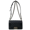 Chanel Shoulder Bag Boy Quilted Black Chain Vintage