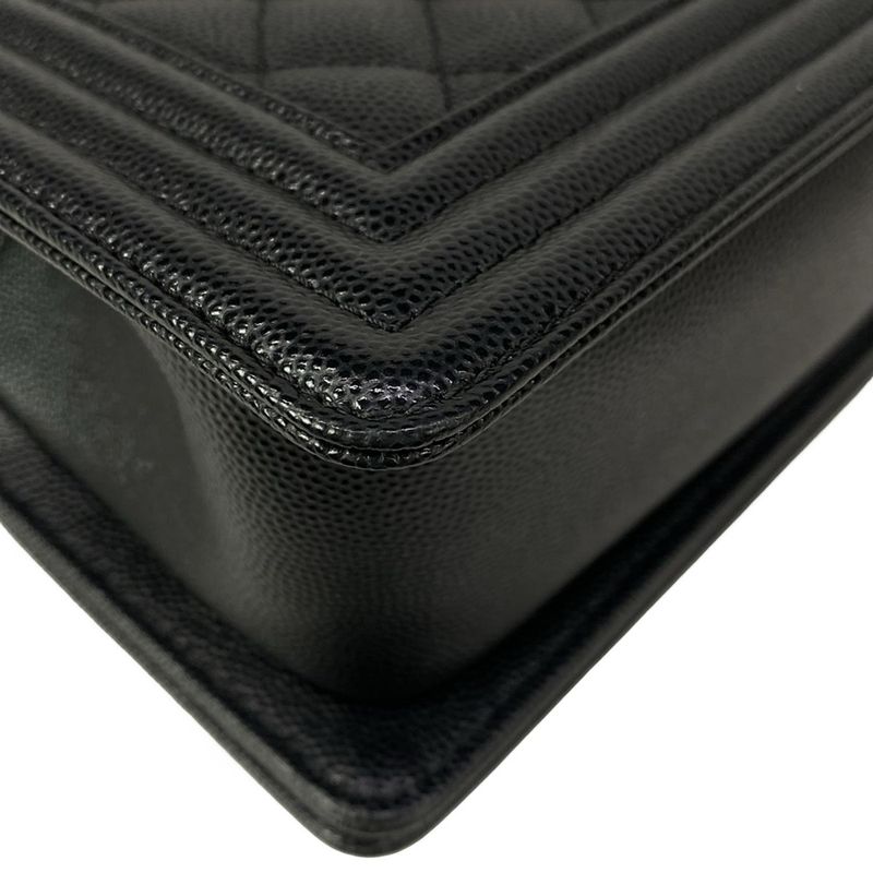 Chanel Shoulder Bag Boy Quilted Black Chain Vintage