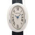 Cartier Watch Mini Vendome 18K White Gold Leather Strap Ivory