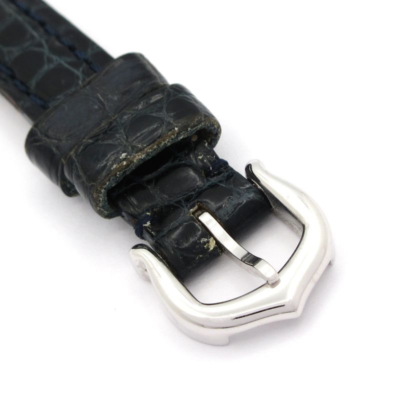 Cartier Watch Mini Vendome 18K White Gold Leather Strap Ivory