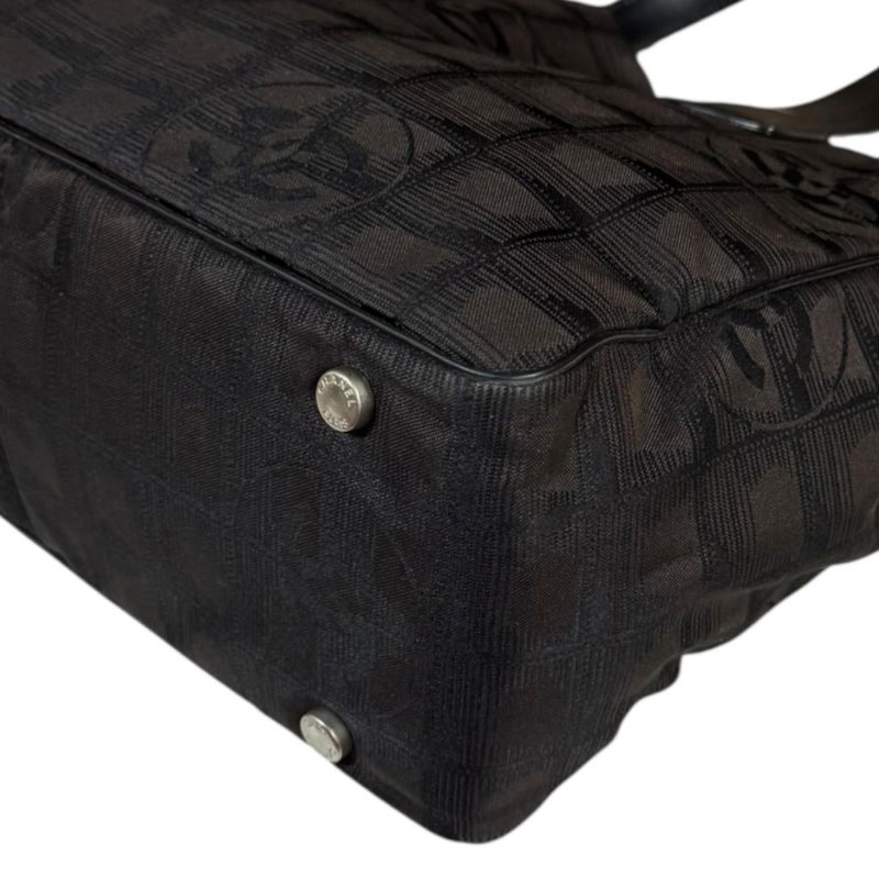 Chanel Tote PM New Travel Nylon Jacquard Brown Pm
